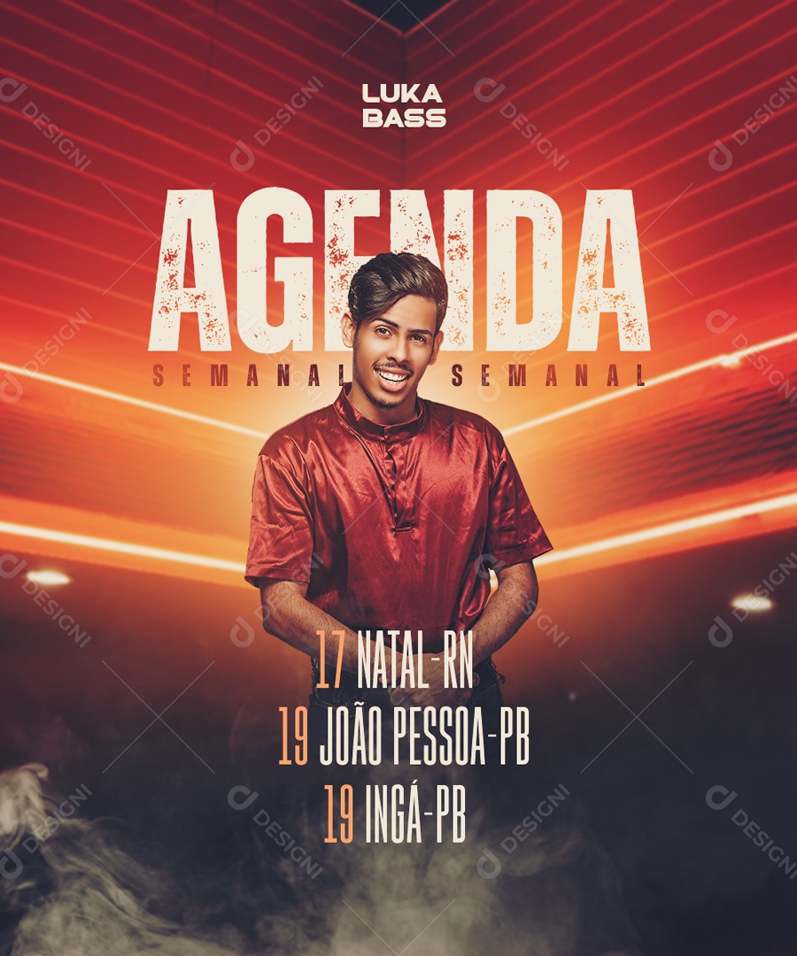 Flyer Agenda Semanal Luka Bass Social Media PSD Editável