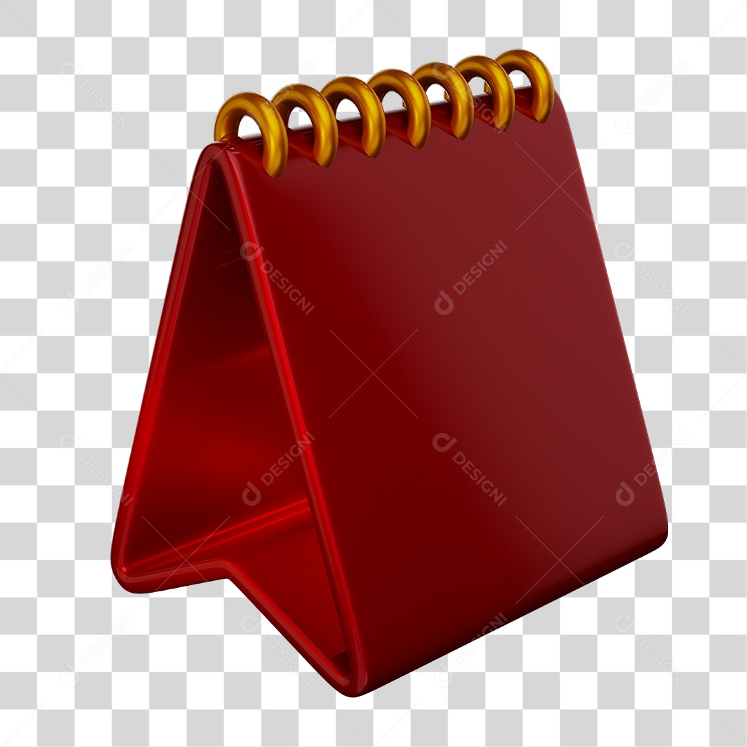 Calendário Vermelho Elemento 3D Para Composição PNG Transparente