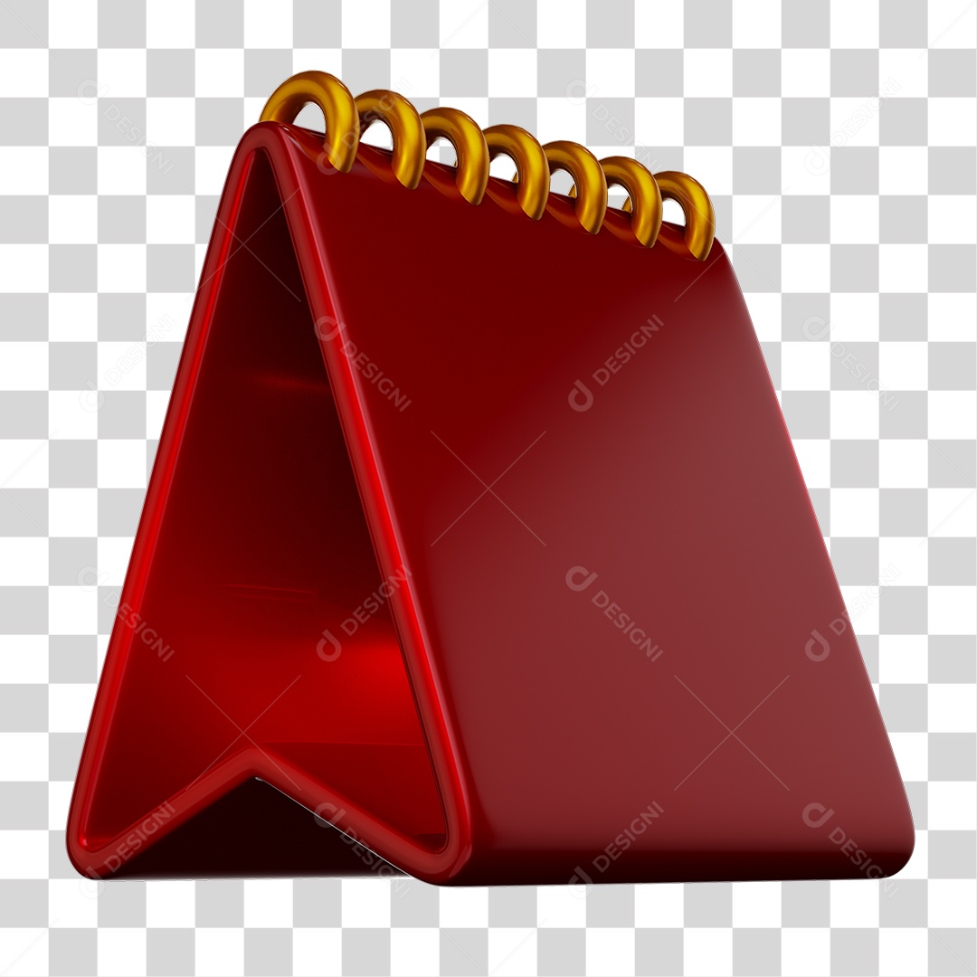 Calendário Vermelho Elemento 3D Para Composição PNG Transparente