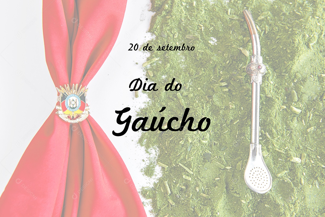 Lenço vermelho gaúcho e erva-mate, dia gaúcho.