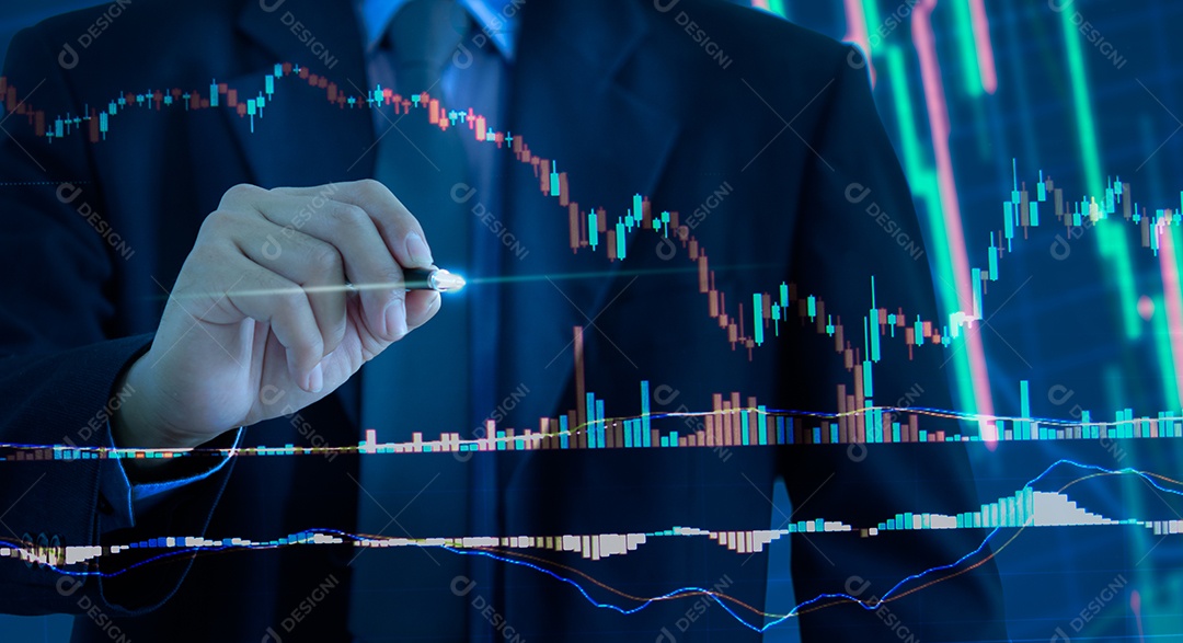 Gráfico de negócios e mercado de ações ou negociação.