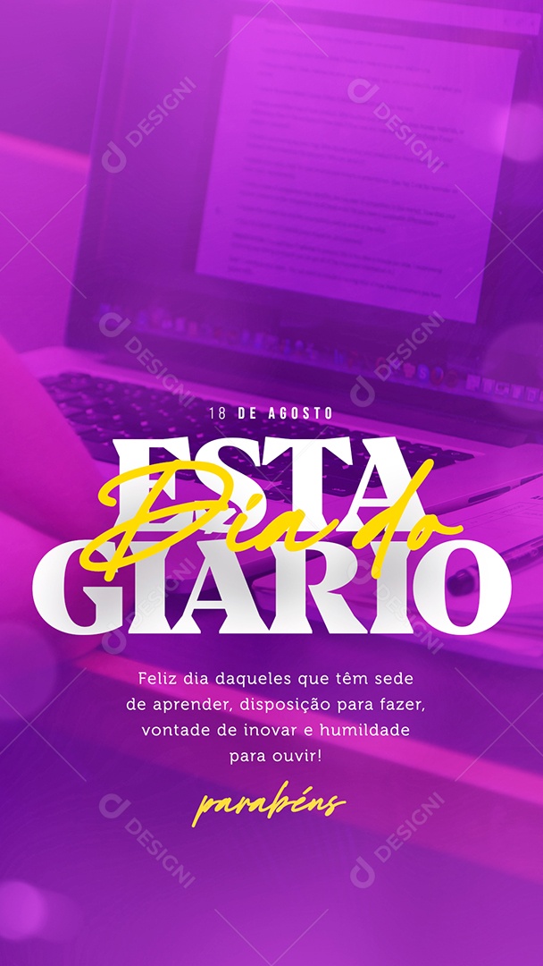 Social Media Sede de Aprender Dia do Estagiário 18 Agosto PSD Editável