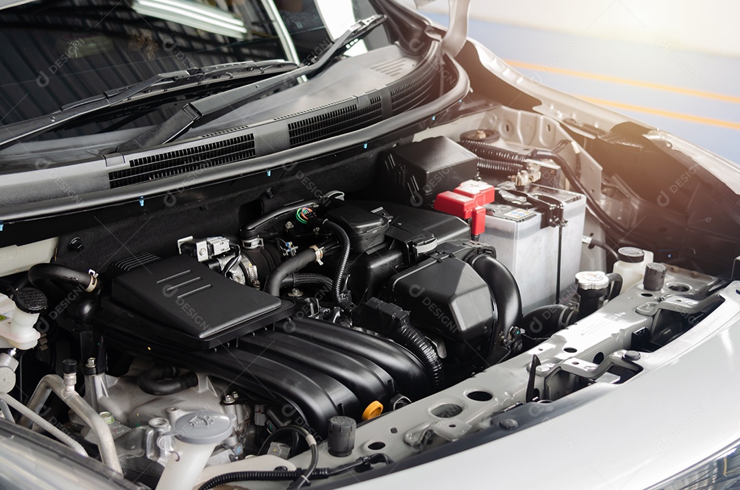 detalhe do motor do carro