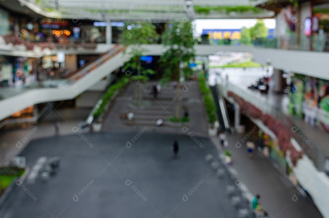 Fundo desfocado abstrato shopping ao ar livre