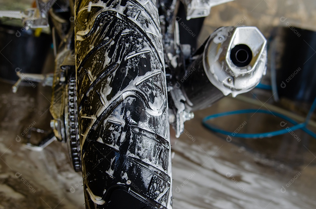 Lavagem de motocicleta de limpeza de espuma de bolha