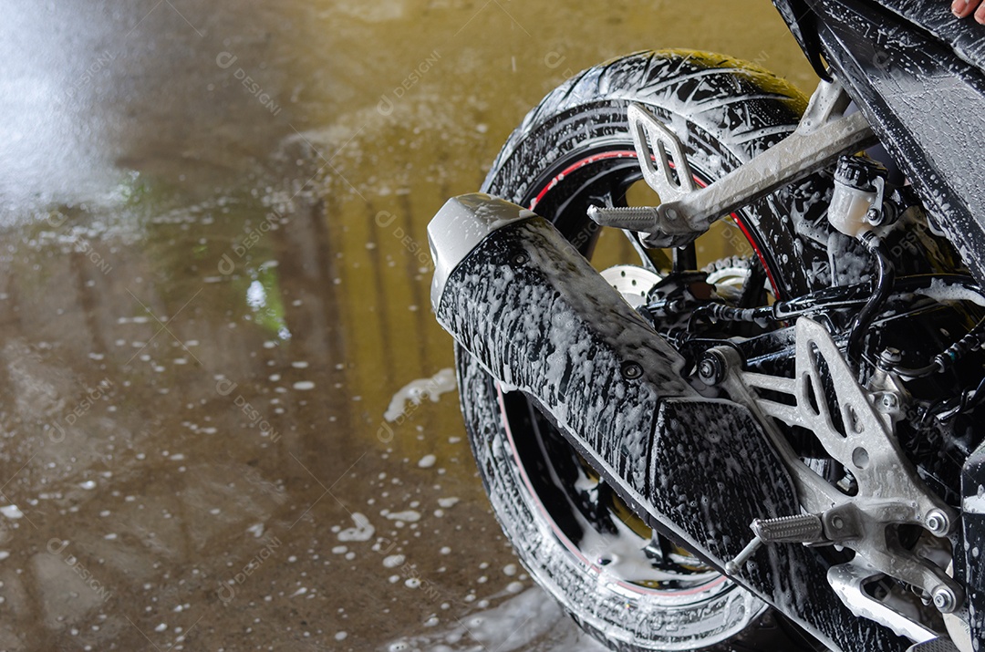 Lavagem de motocicleta de limpeza de espuma de bolha