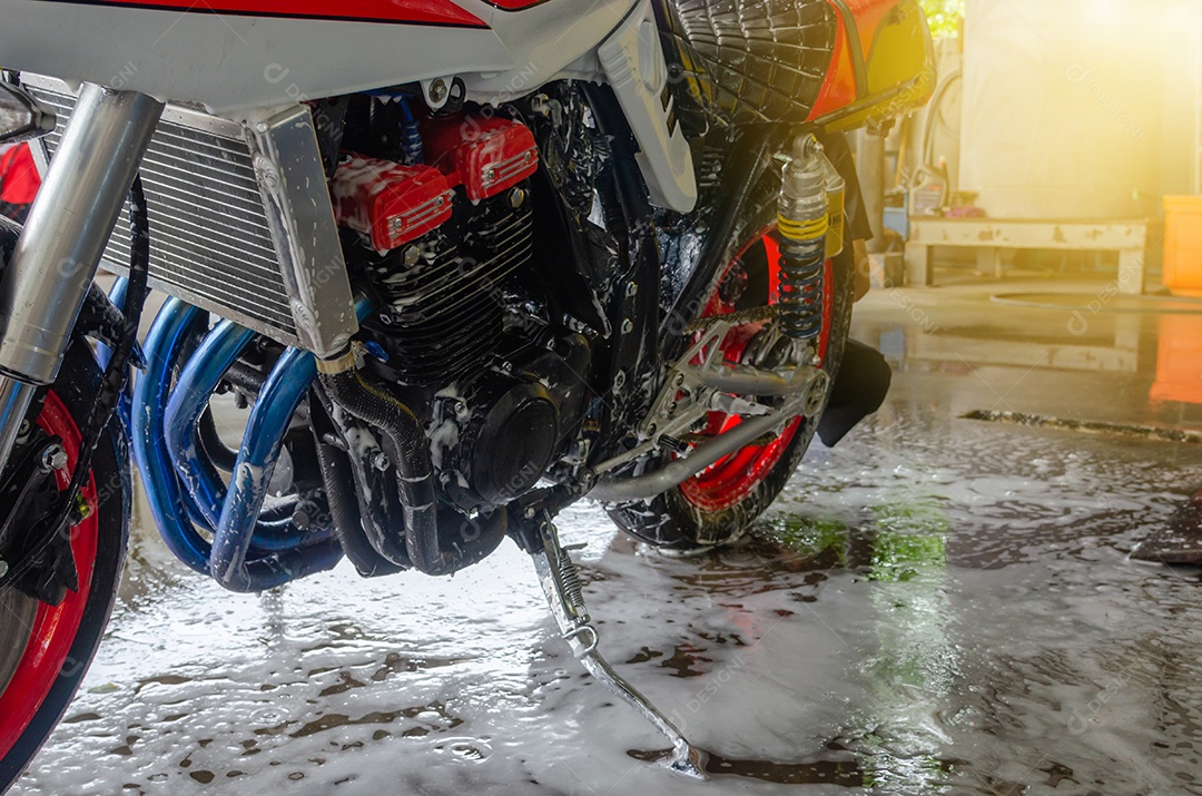 Lavagem de motocicleta de limpeza de espuma de bolha