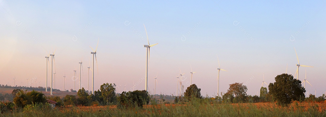 Paisagem de turbinas eólicas