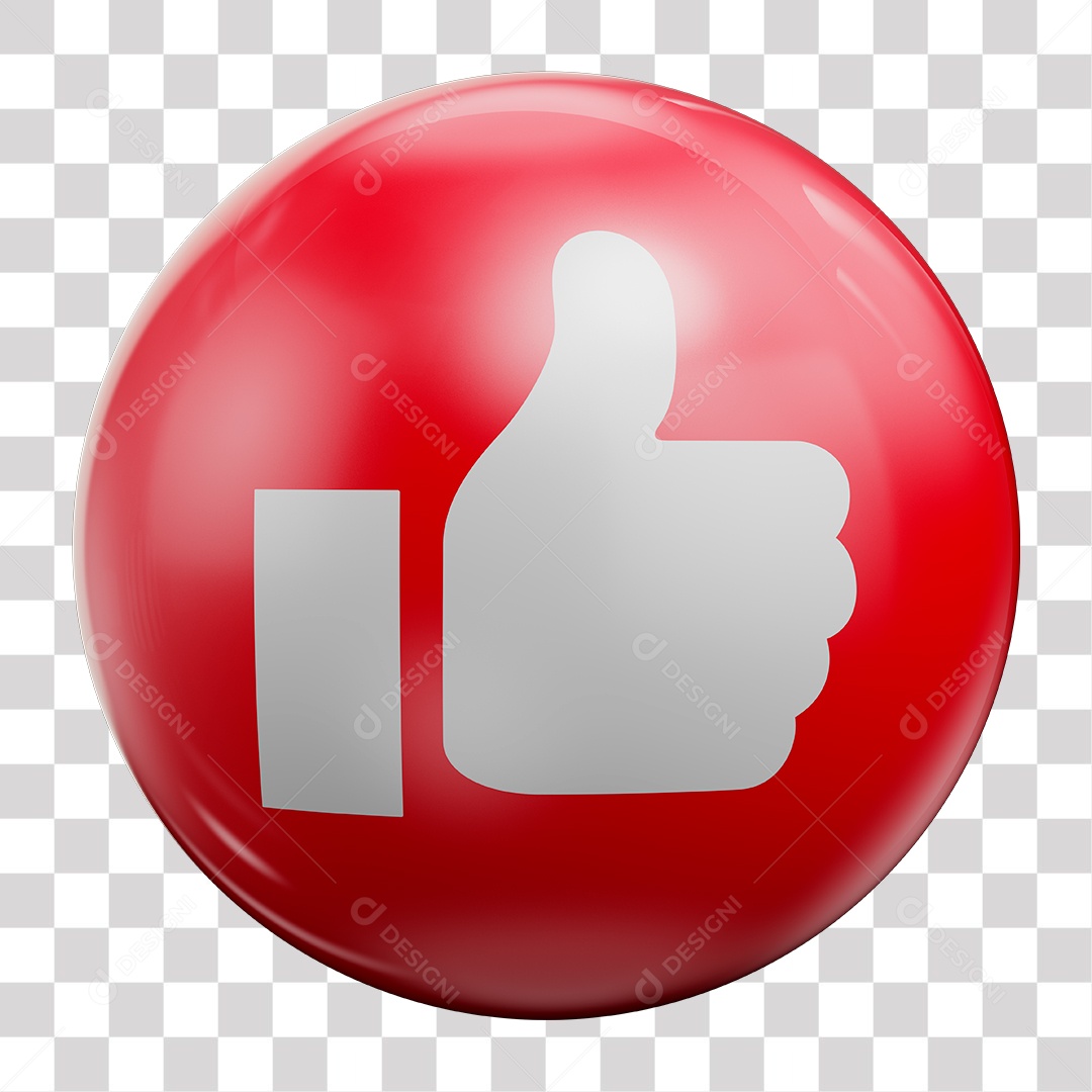 Like 3D vermelho Elemento Para Composição PNG Transparente sem Fundo