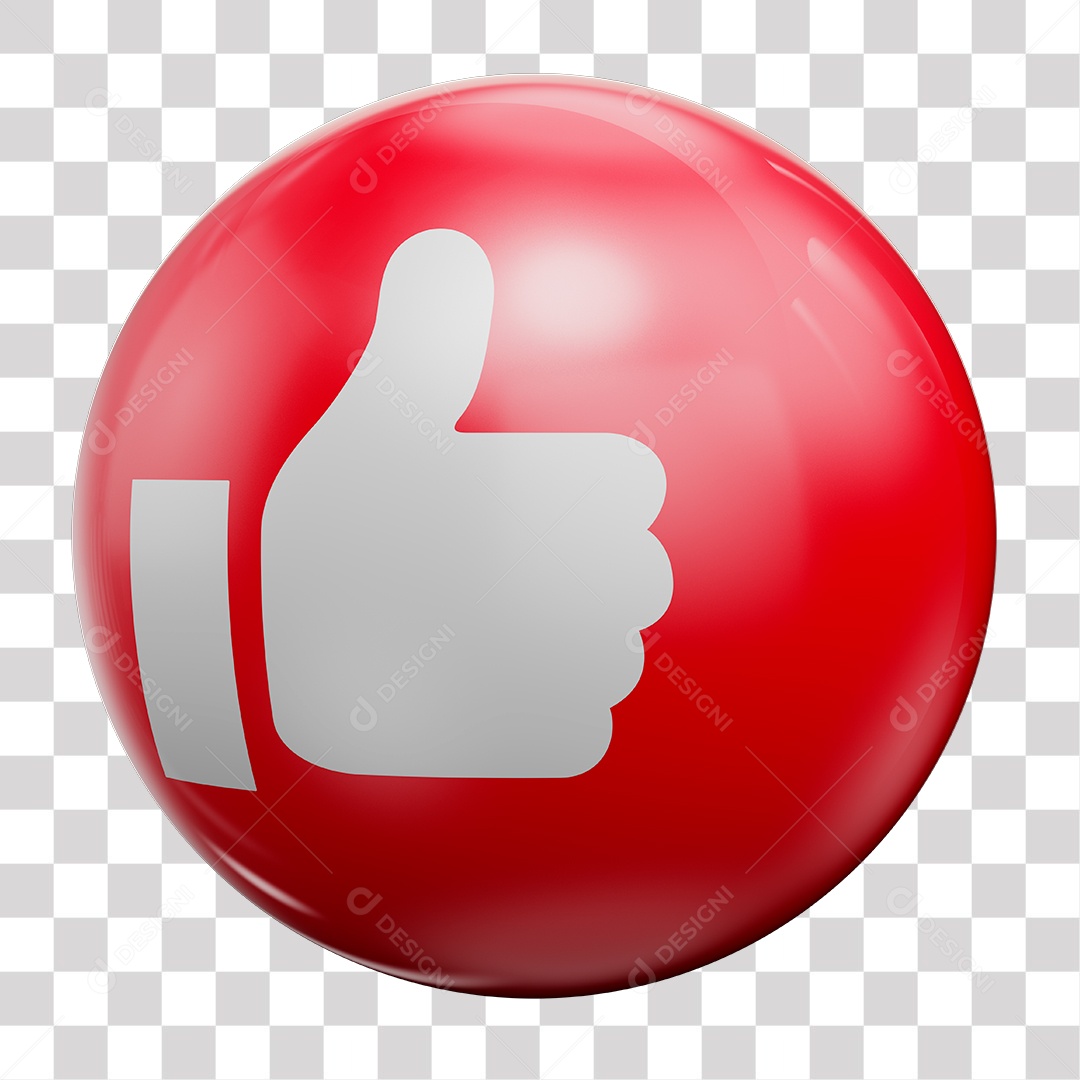 Like 3D vermelho Elemento Para Composição PNG Transparente sem Fundo
