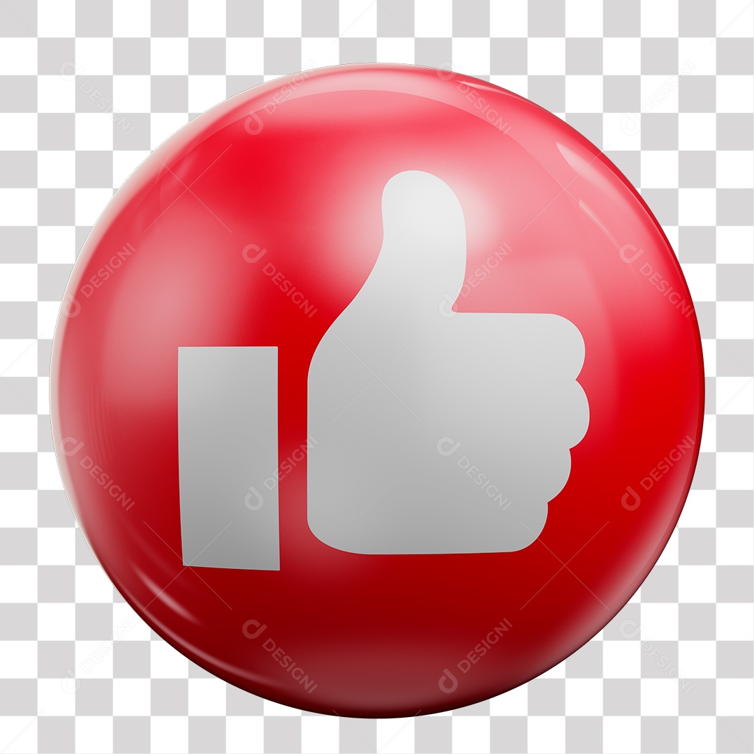 Like 3D vermelho Elemento Para Composição PNG Transparente sem Fundo