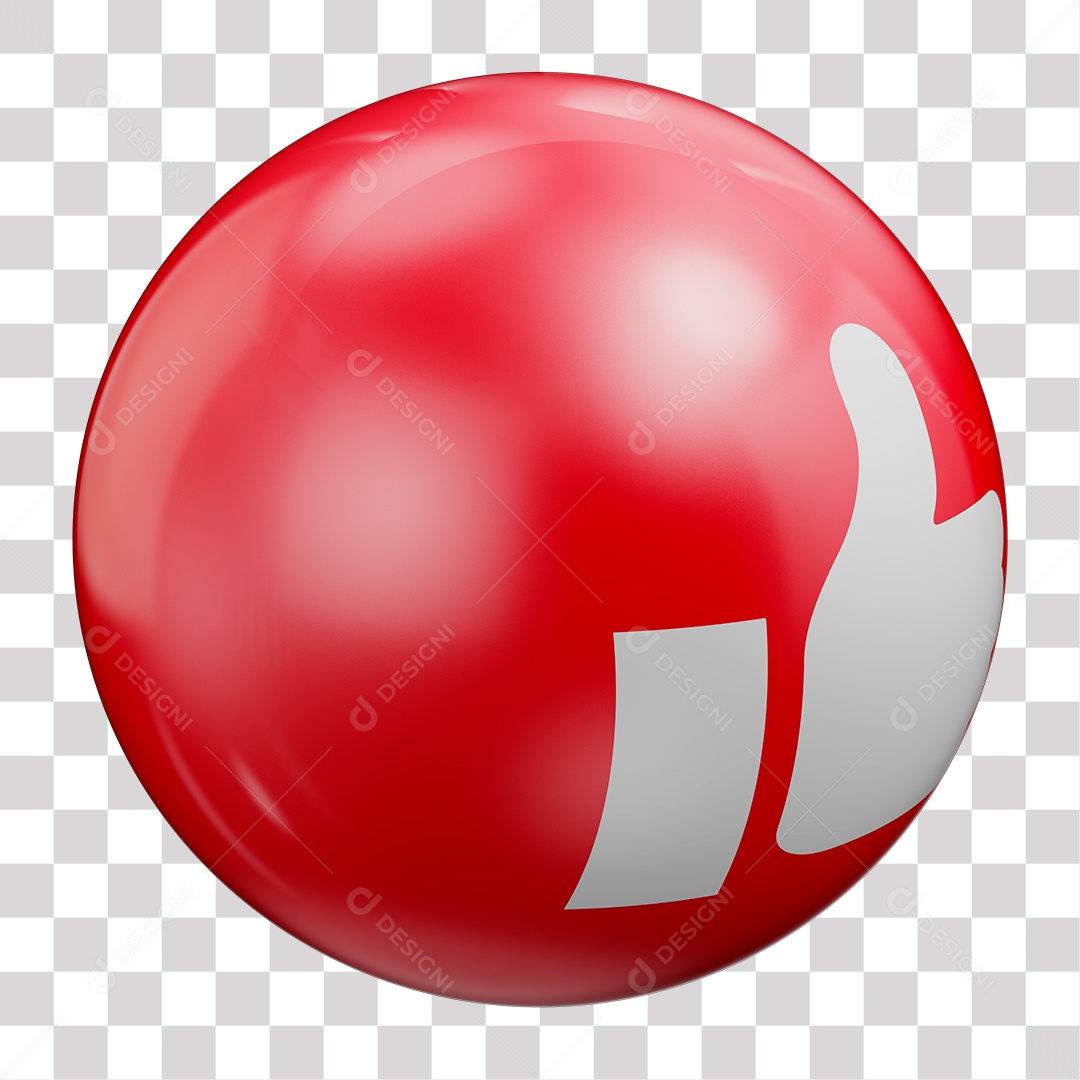 Like 3D vermelho Elemento Para Composição PNG Transparente sem Fundo