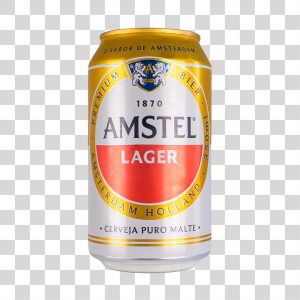 Lata Cerveja Amstel Lager Puro Malte PNG Sem Fundo