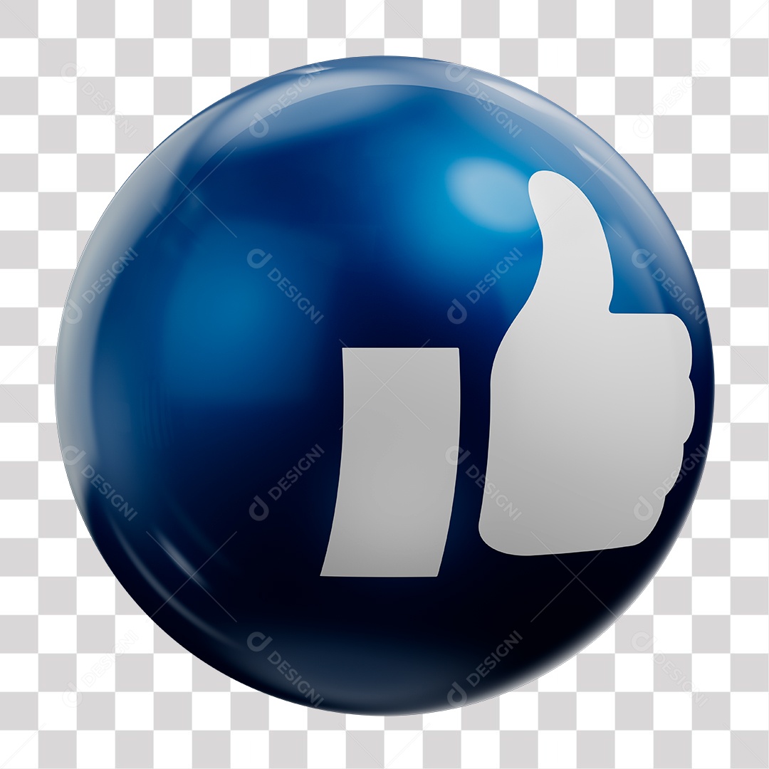 Like 3D azul Elemento Para Composição PNG Transparente sem Fundo