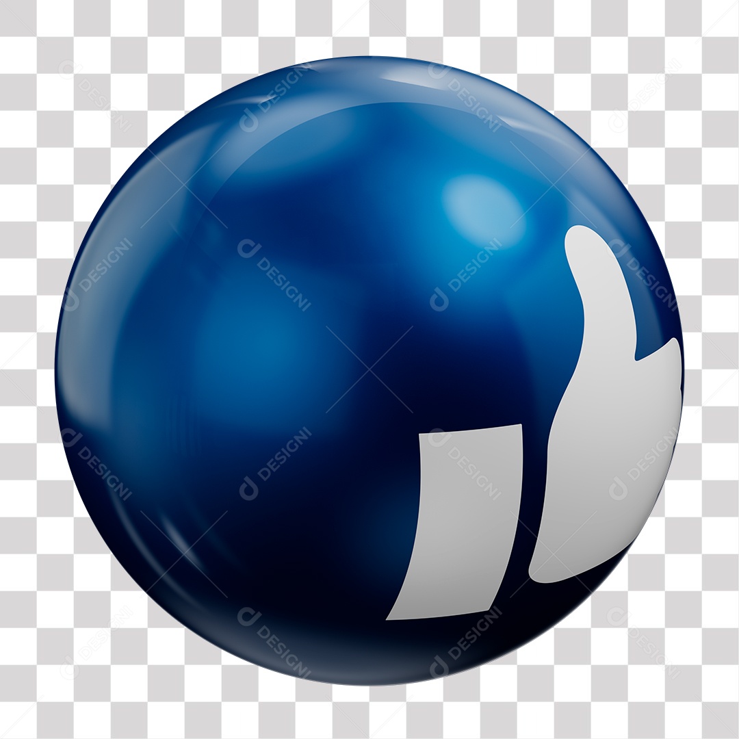 Like 3D azul Elemento Para Composição PNG Transparente sem Fundo