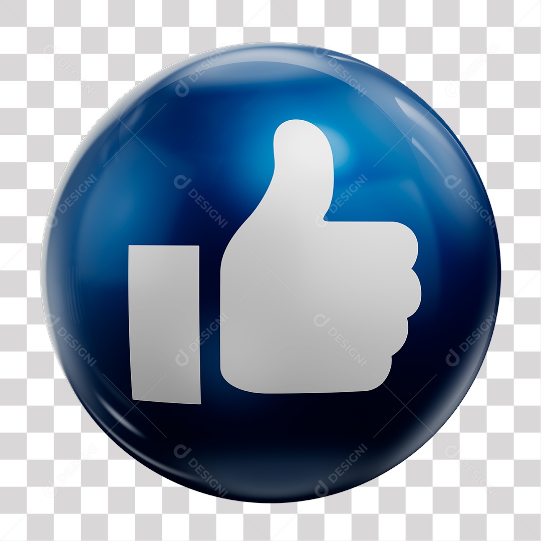 Like 3D azul Elemento Para Composição PNG Transparente sem Fundo