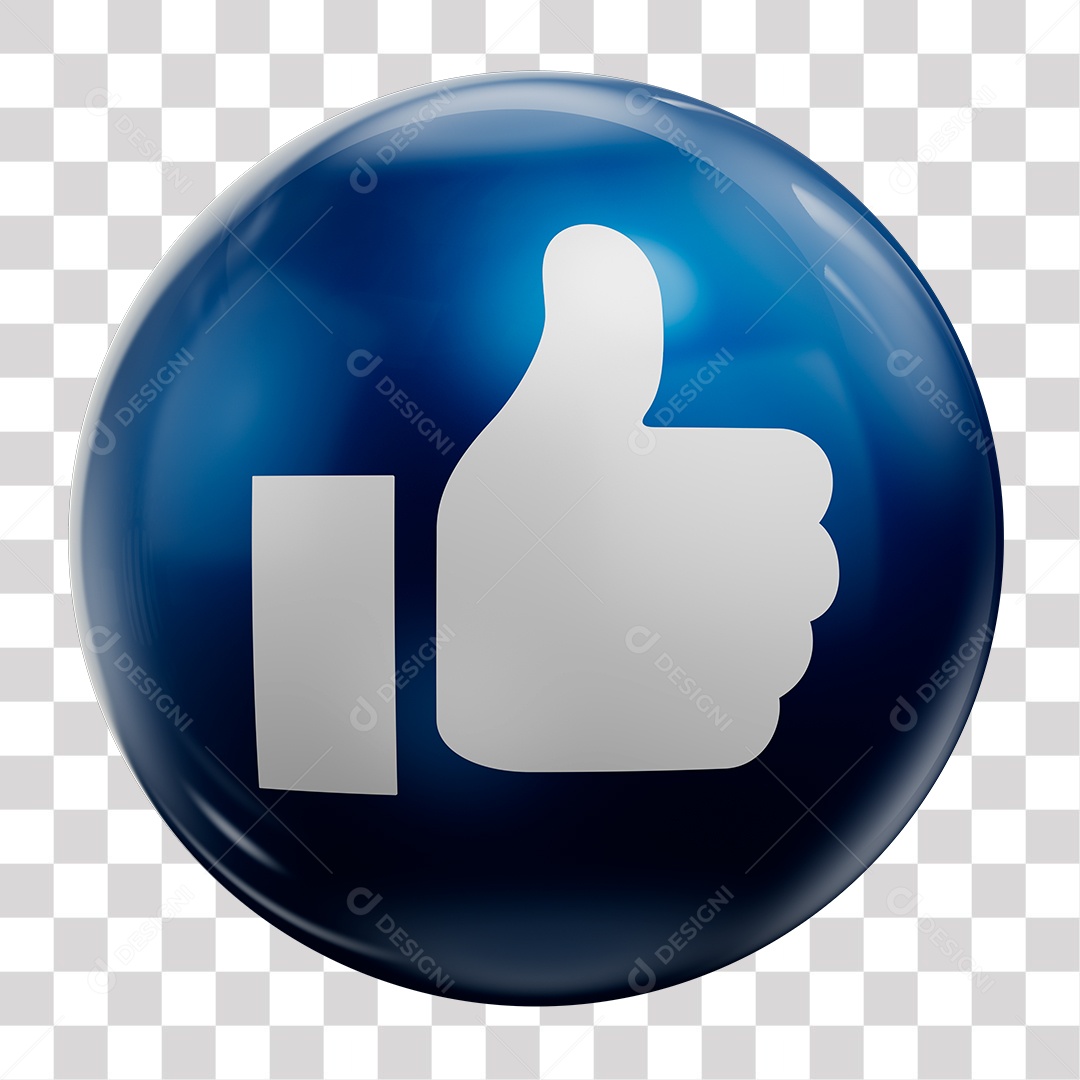 Like 3D azul Elemento Para Composição PNG Transparente sem Fundo