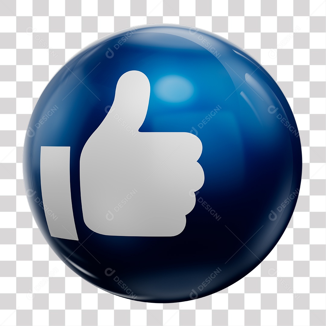 Like 3D azul Elemento Para Composição PNG Transparente sem Fundo