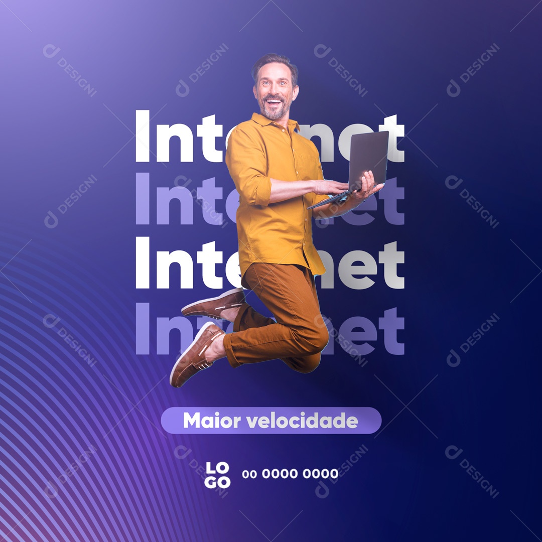 Provedor de Internet Maior Velocidade Social Media PSD Editável