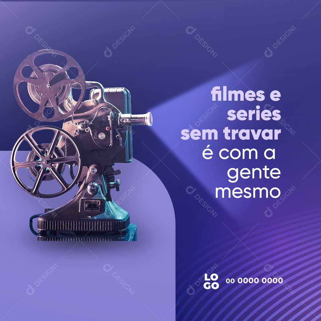 Provedor de Internet Filmes e Series Sem Travar Social Media PSD Editável