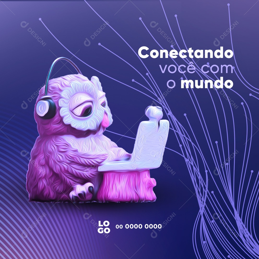 Provedor de Internet Conectando Você Com o Mundo Social Media PSD Editável