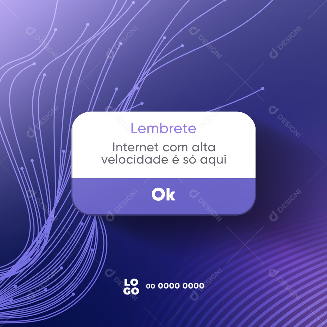 Lembrete Provedor de Internet Social Media PSD Editável