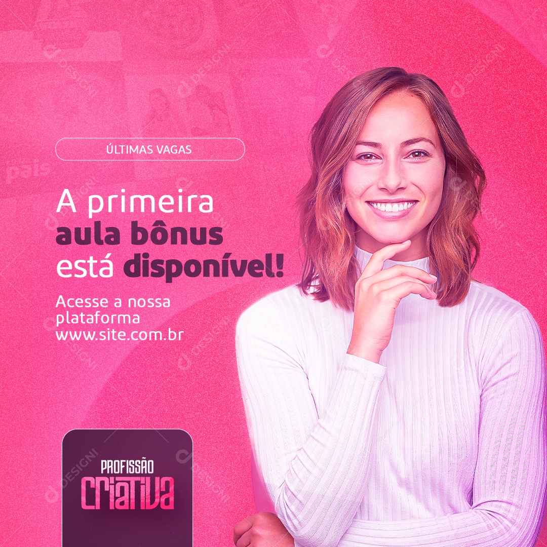 Social Media Infoproduto A Primeira Aula Bônus Está Disponivel PSD Editável