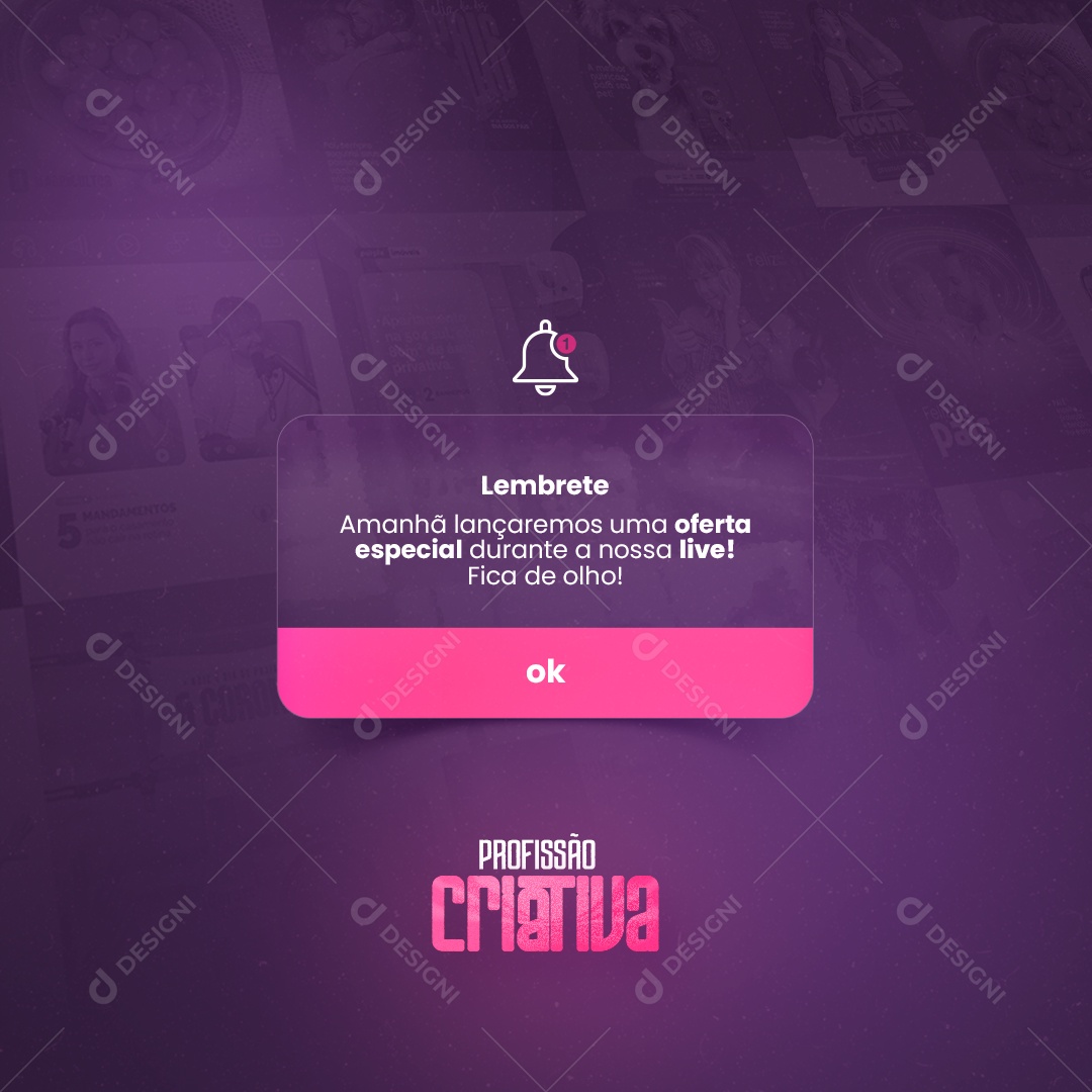 Social Media Lembrete Infoproduto PSD Editável