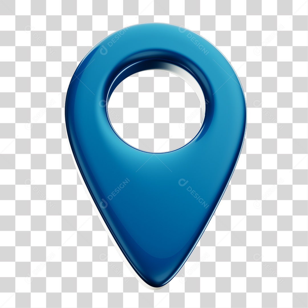 Pin de Localização Azul Elemento Composição PNG Transparente