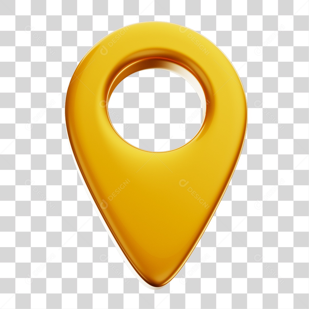 Pin de Localização Dourado Elemento Composição PNG Transparente