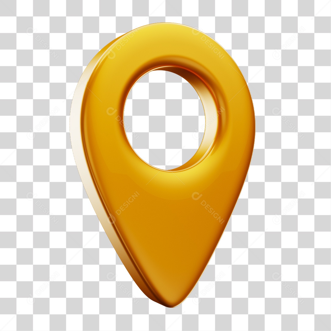 Pin de Localização Dourado Elemento Composição PNG Transparente