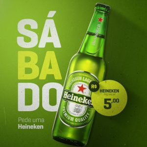 Social Media Bebidas Cerveja Heineken PSD Editável