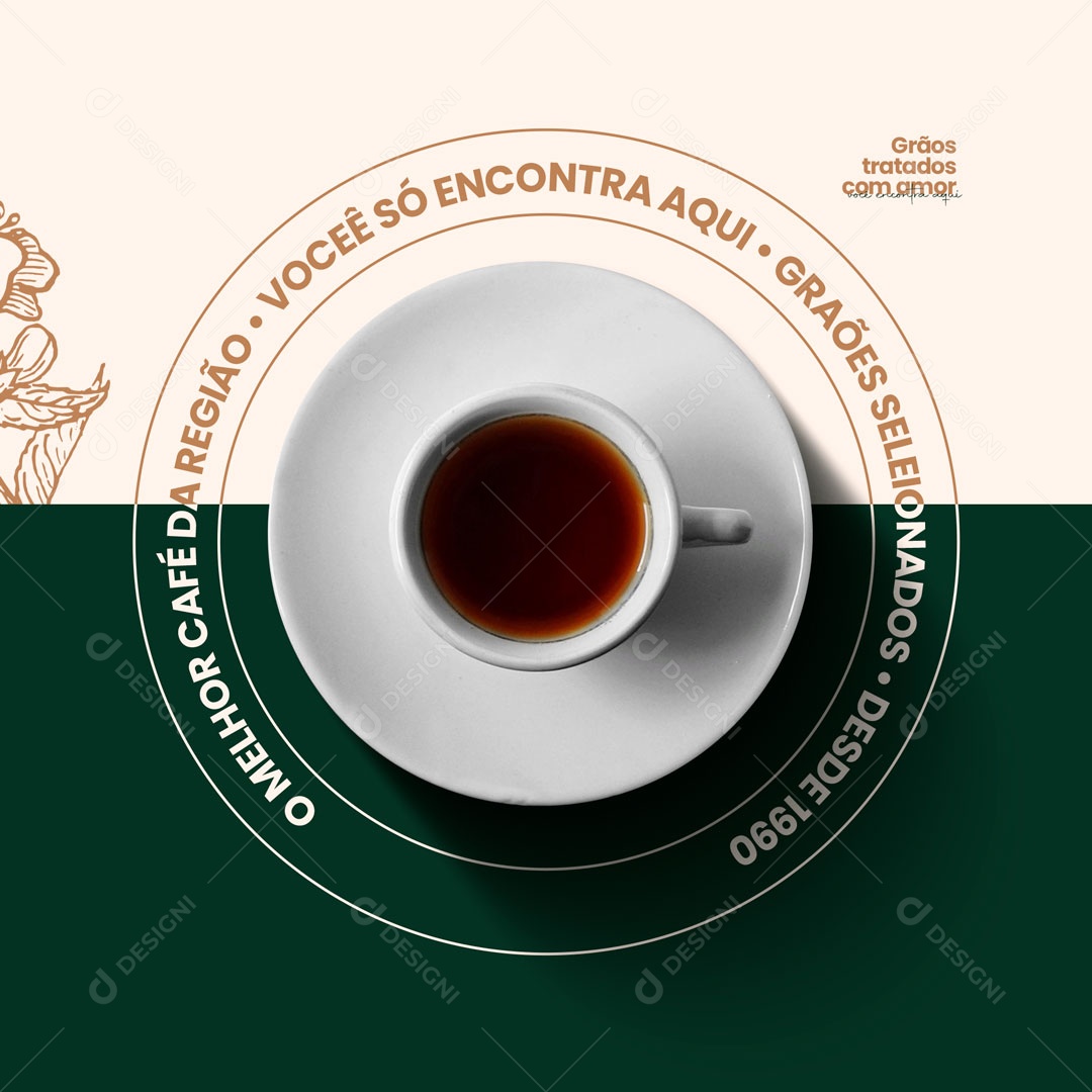 Social Media Cafeteria Grãos Selecionados O Melhor Café da Cidade PSD Editável