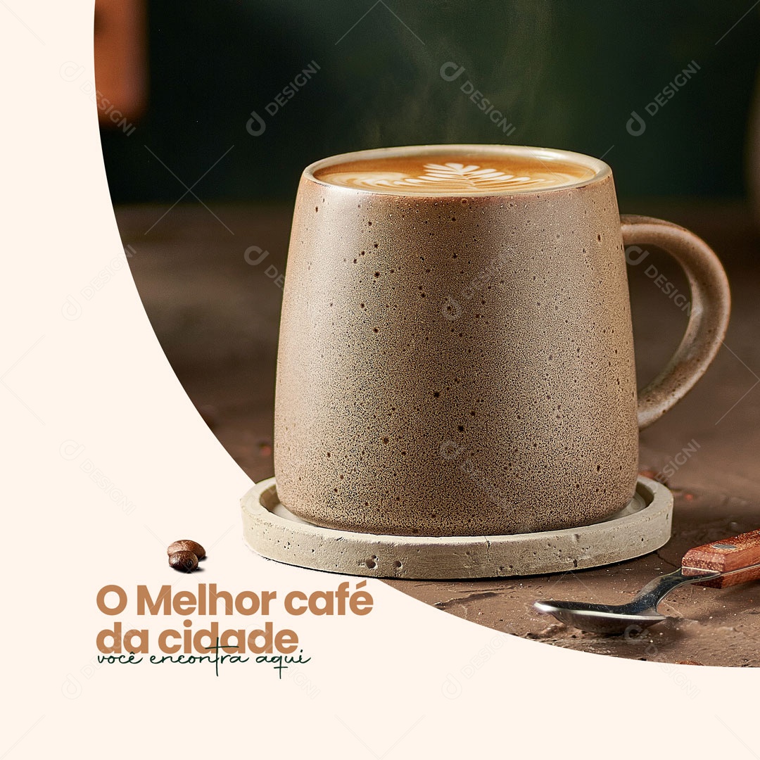 Social Media Cafeteria O Melhor Café da Cidade PSD Editável