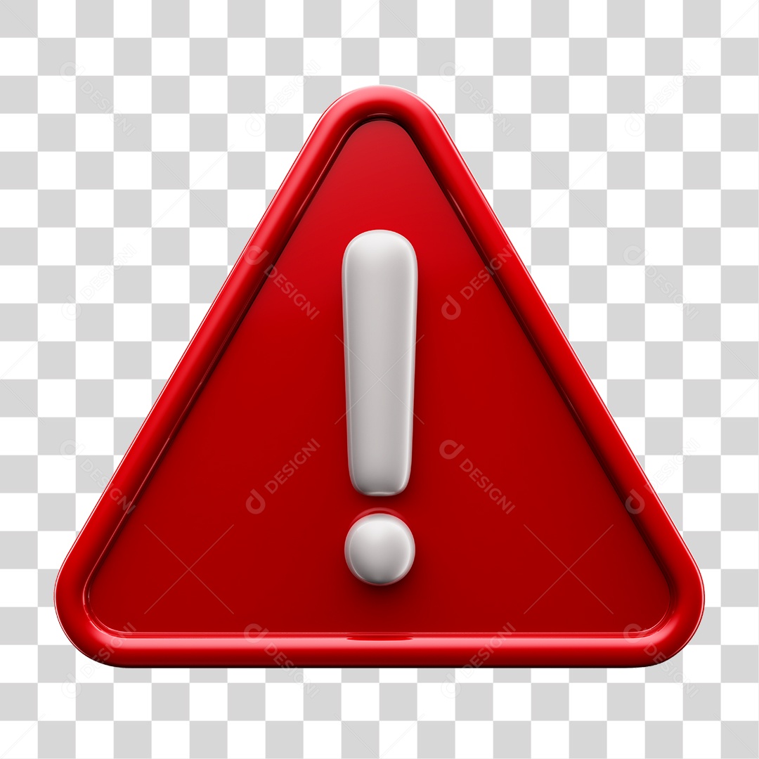 Placa de Interrogação Sinal de Alerta Vermelha Elemento 3D PNG Transparente