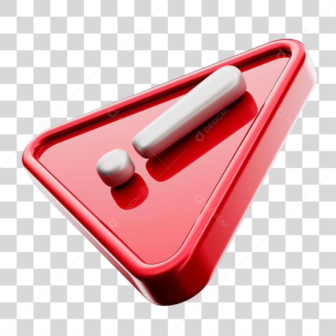 Placa de Interrogação Sinal de Alerta Vermelha Elemento 3D PNG Transparente