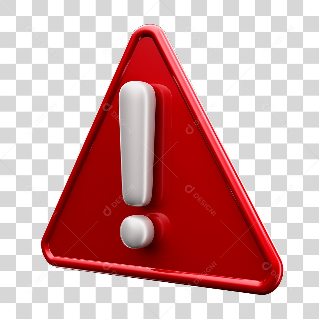 Placa de Interrogação Sinal de Alerta Vermelha Elemento 3D PNG Transparente