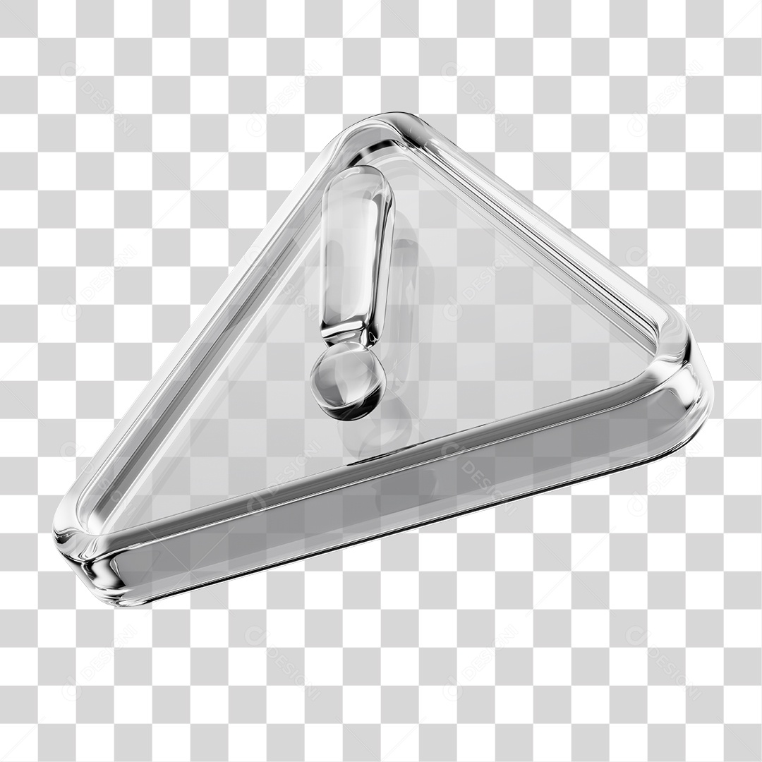 Placa de Interrogação Sinal de Alerta Transparente Elemento 3D PNG