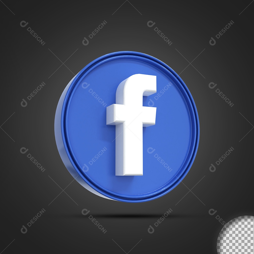 Facebook Ícone 3D Para Composição PSD