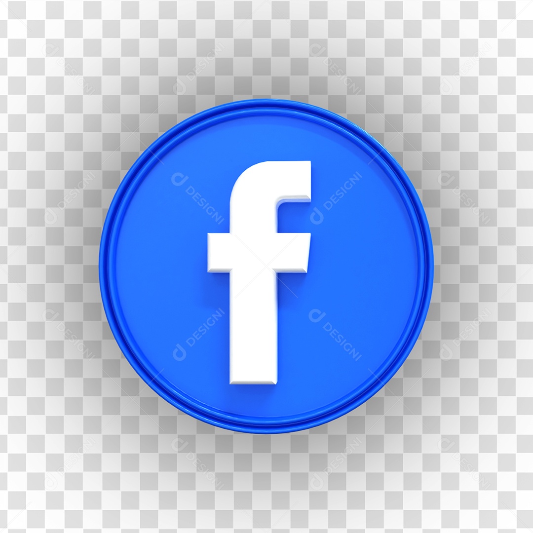 Ícone 3D Facebook Para Composição PSD