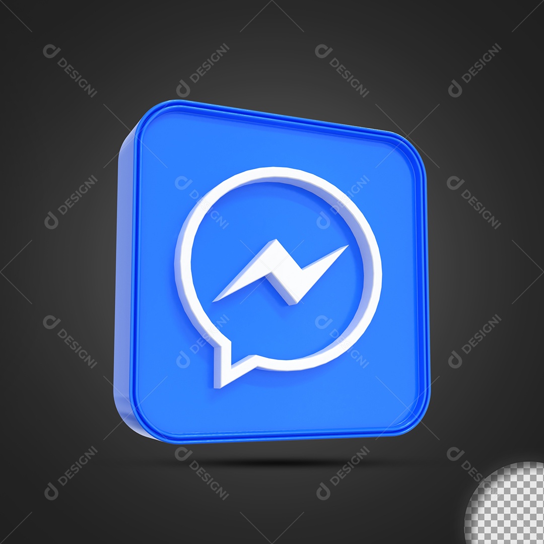 Elemento 3D Messenger Para Composição PSD