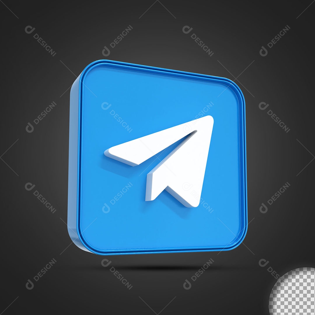 Telegram Elemento 3D Para Composição PSD