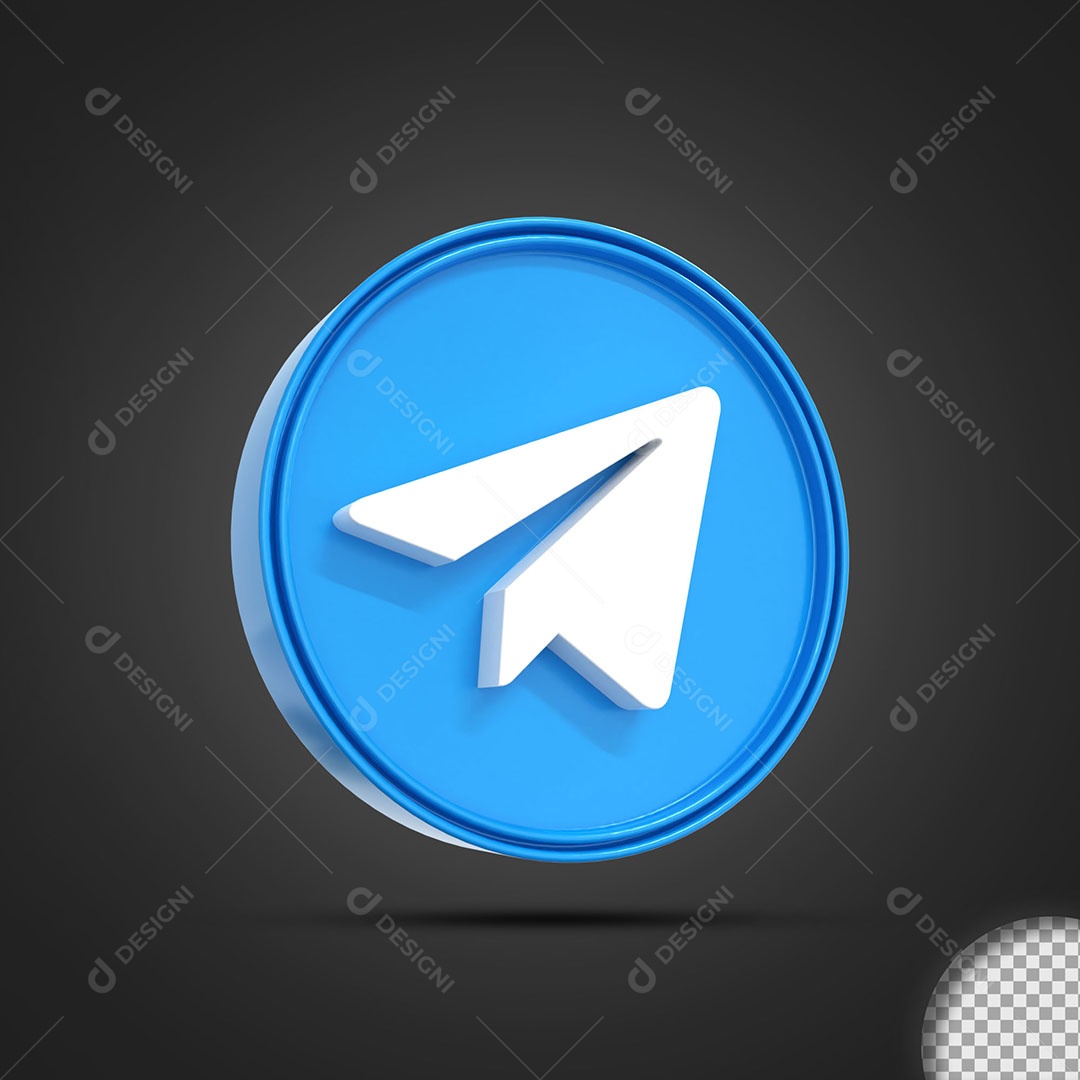 Ícone 3D Telegram Para Composição PSD