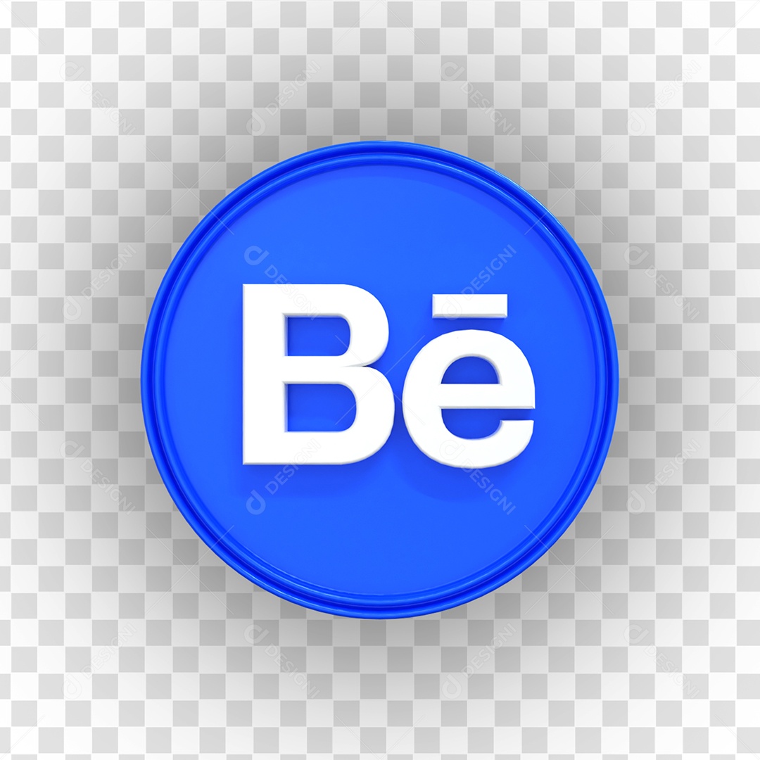 Ícone 3D Behance Para Composição PSD