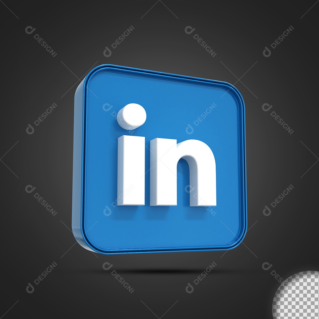 Linkedin Elemento 3D Para Composição PSD