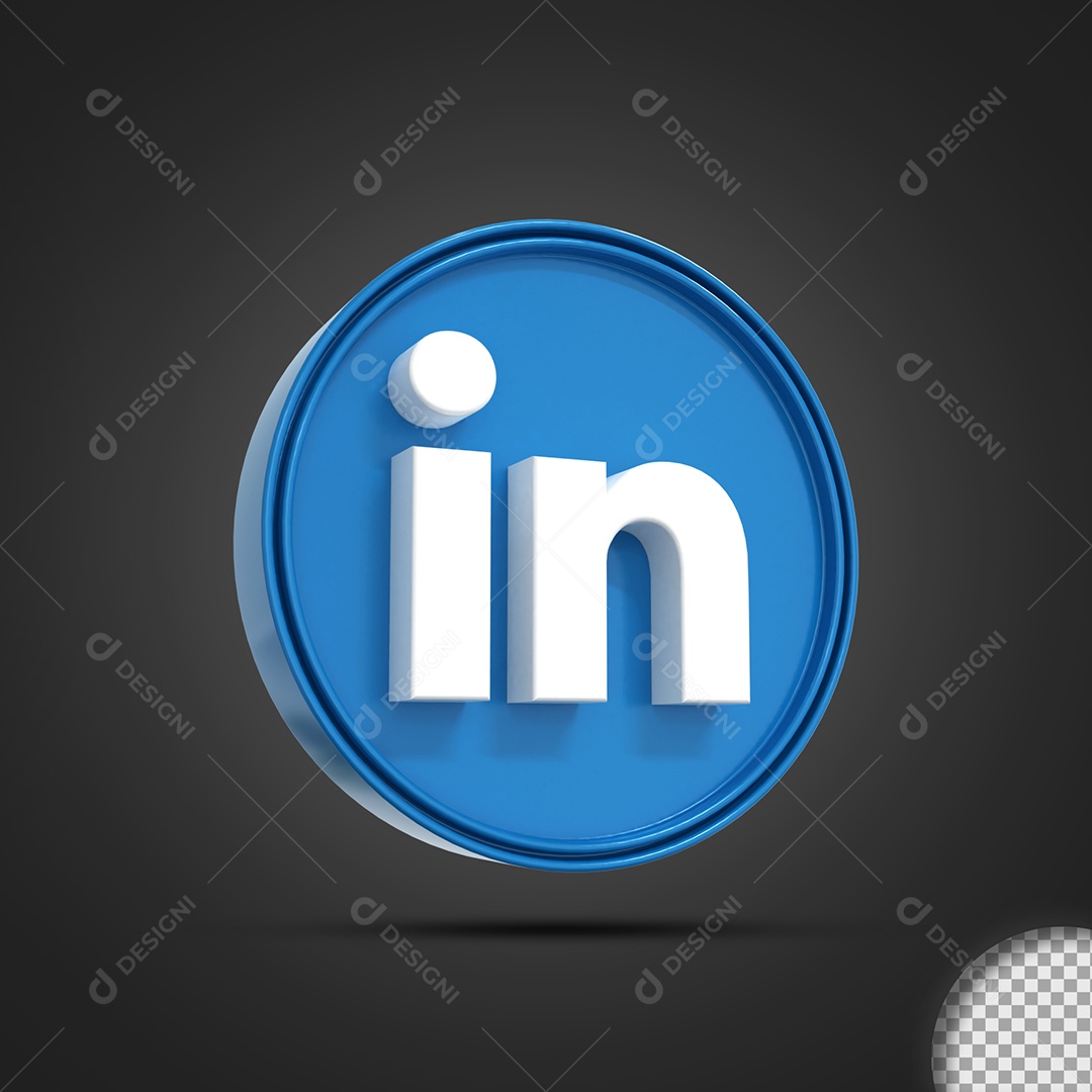 Linkedin 3D Ícone Elemento Para Composição PSD