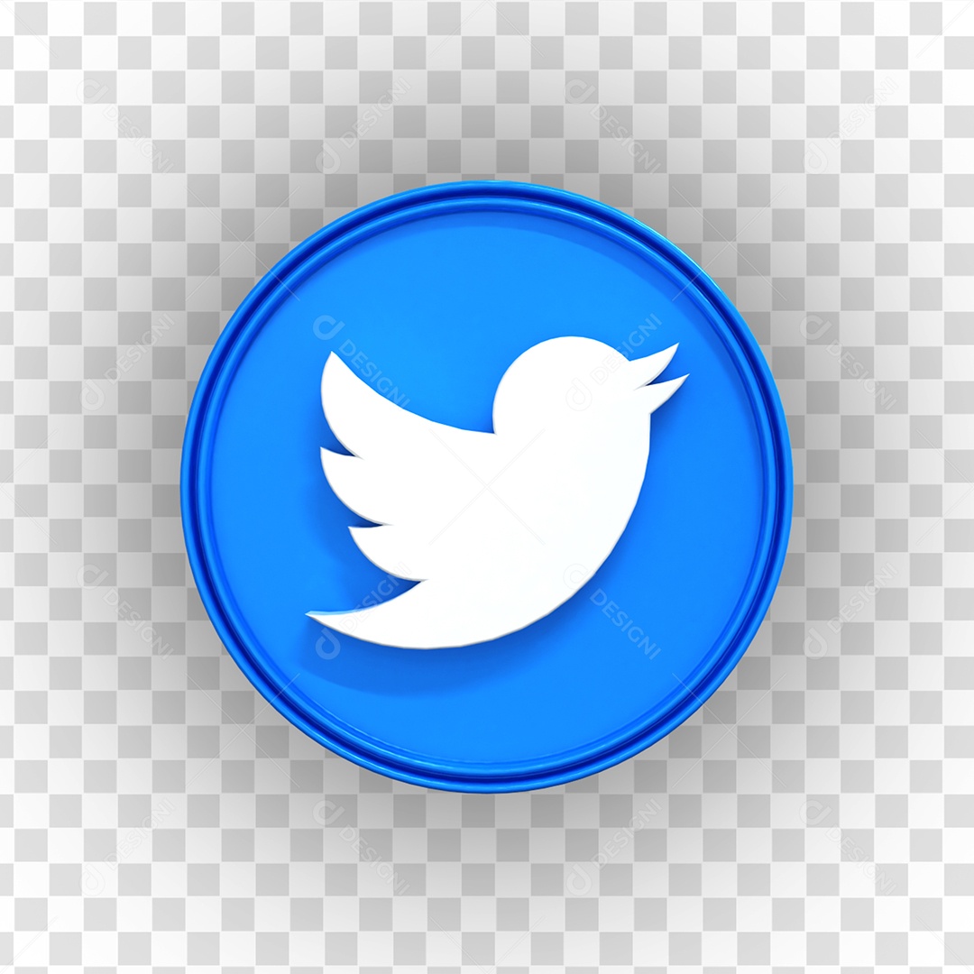 Ícone 3D Twitter Para Composição PSD
