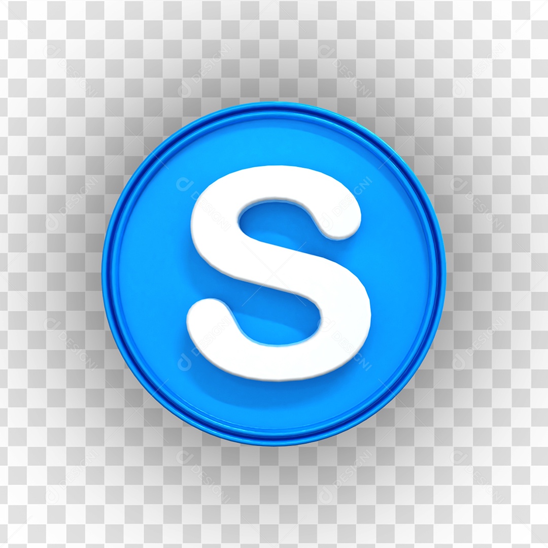 Ícone 3D Skype Para Composição PSD