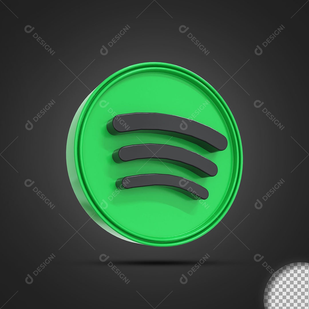Ícone 3D Spotify Para Composição PSD