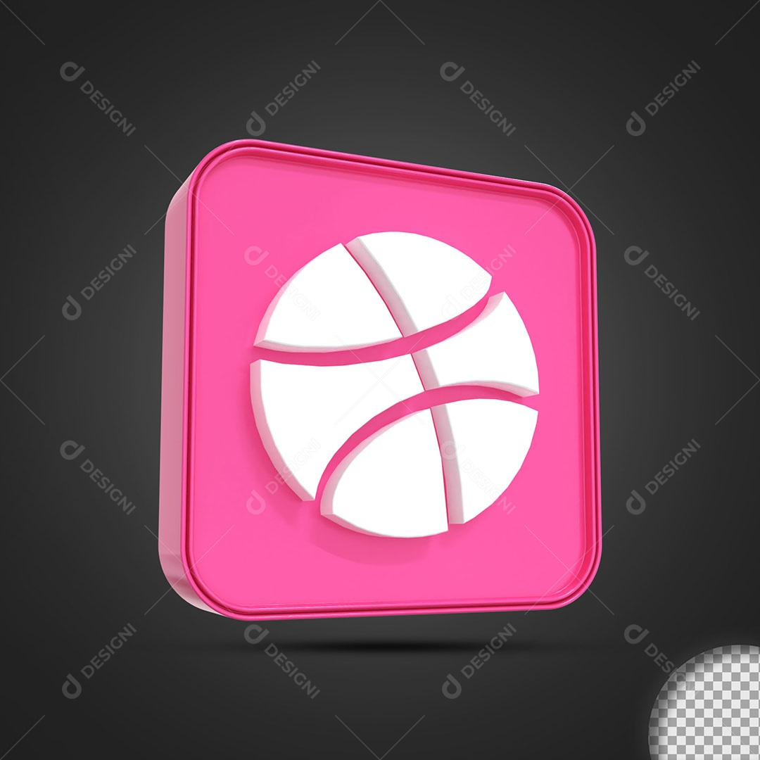 Dribbble Elemento 3D Para Composição PSD